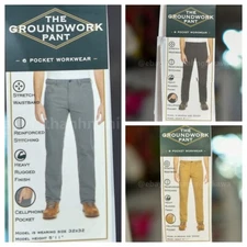 GH Bass Mens 6 Pocket Groundwork Stretch TAN , GREY , BLACK  Canvas PantS