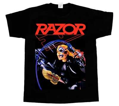 RAZOR EVIL INVADERS'85 Short - Long sleeve new black T-SHIRT