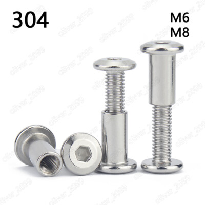 304SS Hex Socket Flat Head Furniture Screws with Hex Socket Furniture Nuts