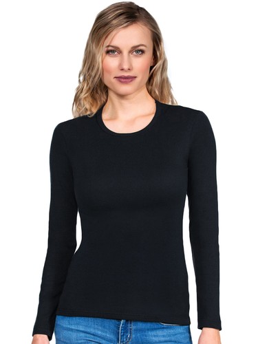 Maglia Intima da Donna in 100% PURO COTONE Manica Lunga Maglietta Sottogiacca - Foto 8 di 11