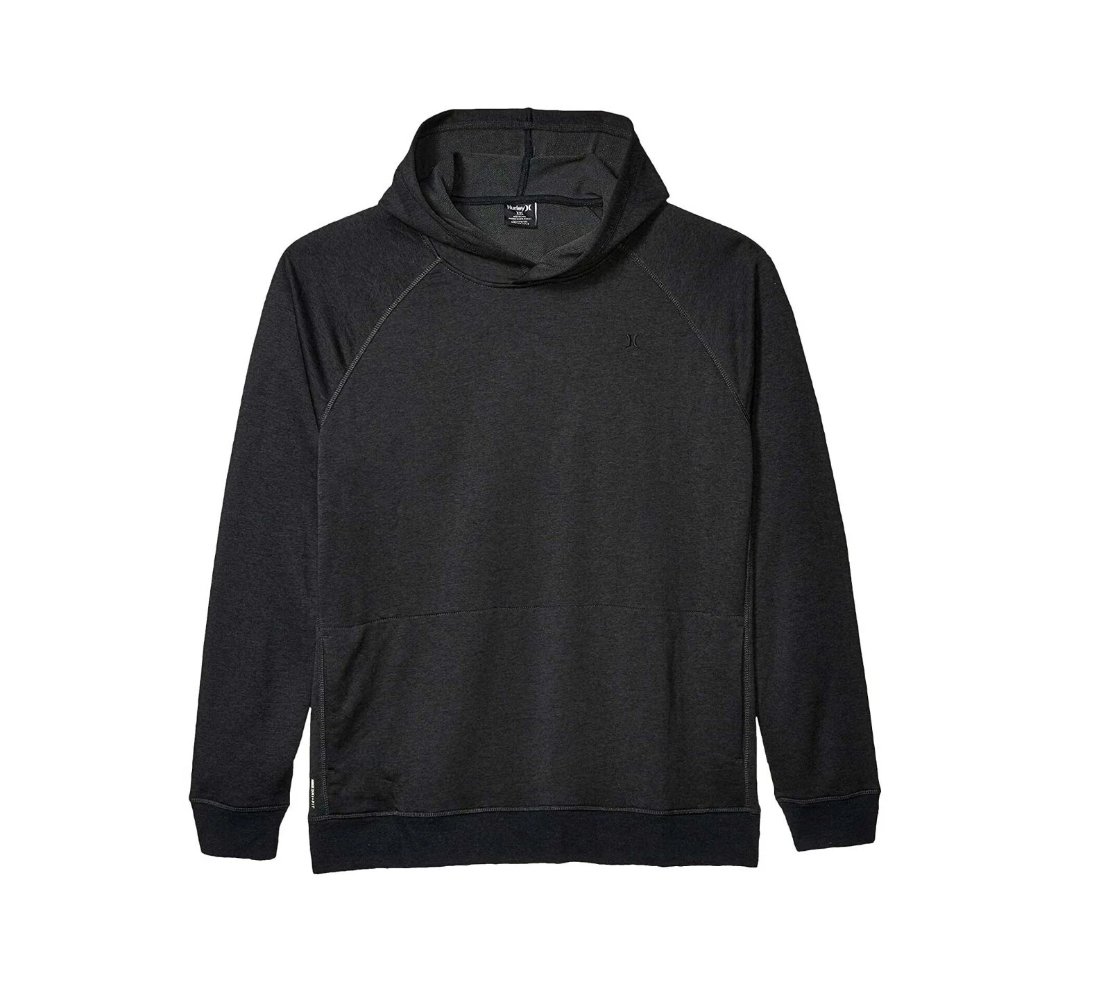 Hurley DISPERSE FLEECE Black Heather Dri-Fit Pullover Lightweight Men's Hoodie