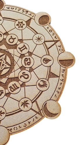 Altar tile. Crystal grid. Witchcraft decor. Zodiac sign . Astrology Signs. - Picture 2 of 6