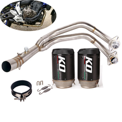 For Yamaha YZF-R7 MT-07 FZ07 XSR700 Exhaust System Header Link Pipe 51mm Muffler