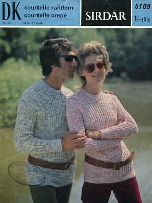 Sirdar 5109 Unisex Freizeit Pullover DK 36-42'' Vintage Strickmuster