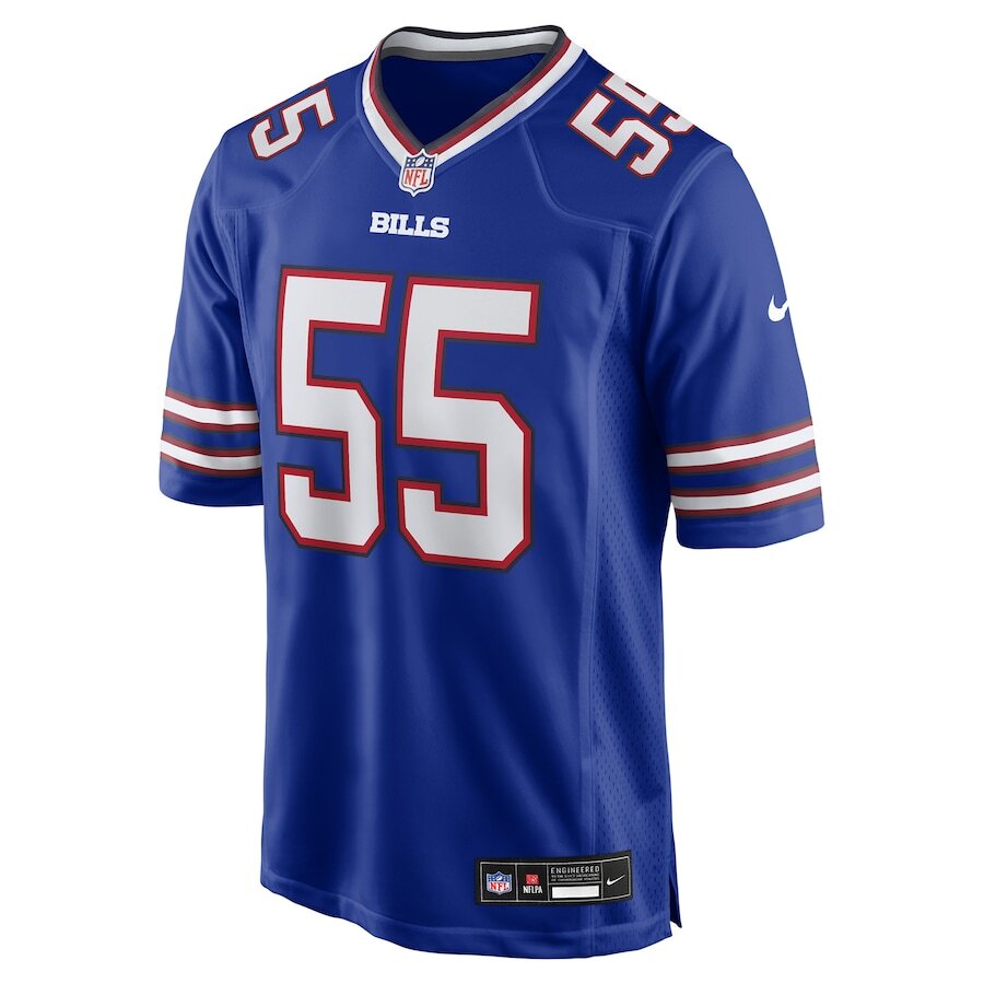 Buffalo Bills Michael Hoecht #55 Nike Royal 2025 Official NFL Game