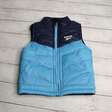 Reebok Boy's Sleeveless Puffer Jacket Vest Size 3T Navy Blue Colorblock