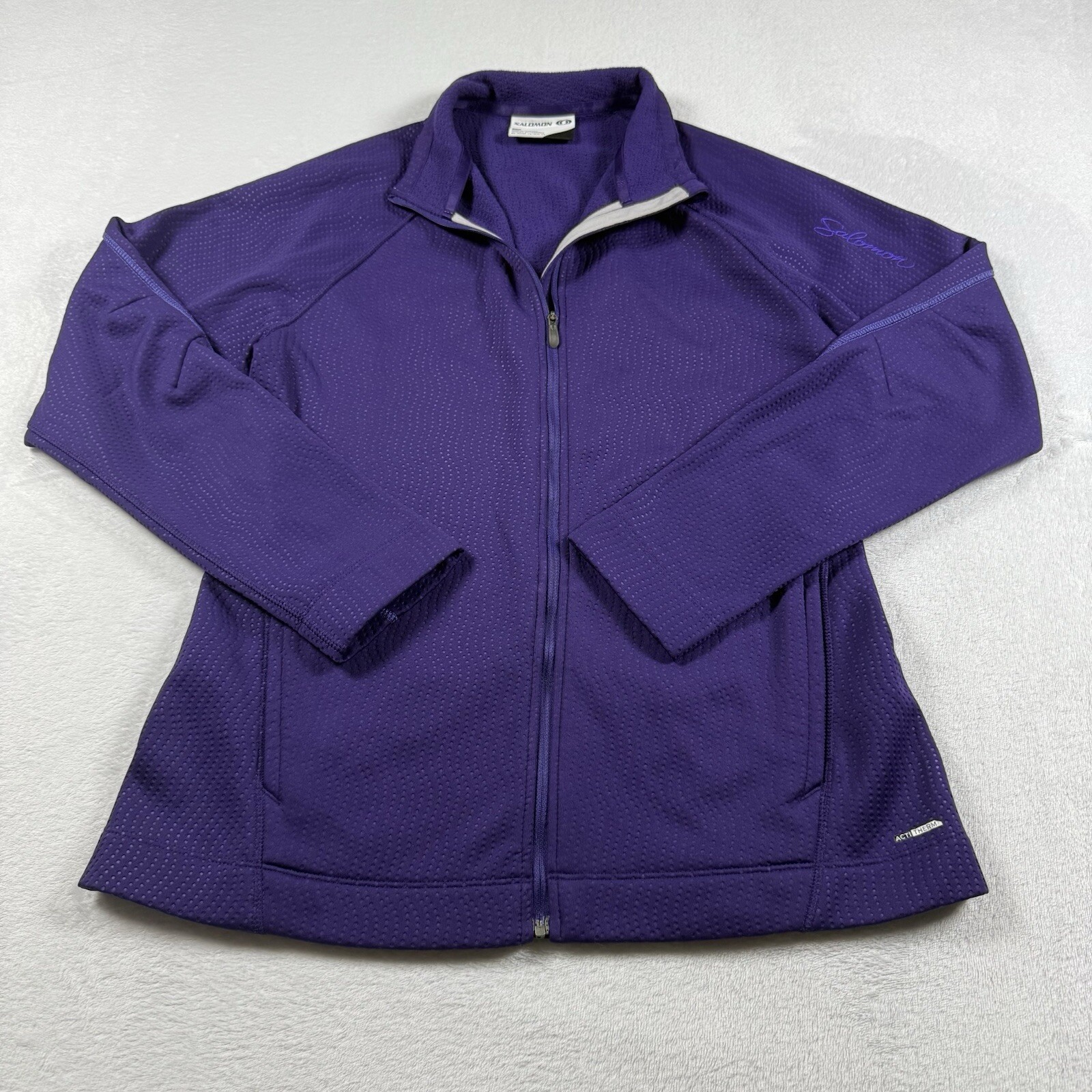 Giacca Salomon ActiTherm donna XL full zip viola outdoor escursionismo performance