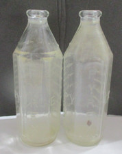 2 Vintage Pyrex 8 oz Clear Glass Baby Bottles