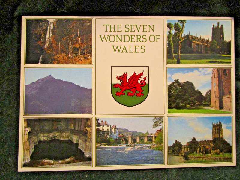 Rhaeadr Falls and Wrexham Steeple, The Seven Wonders of Wales Postcard