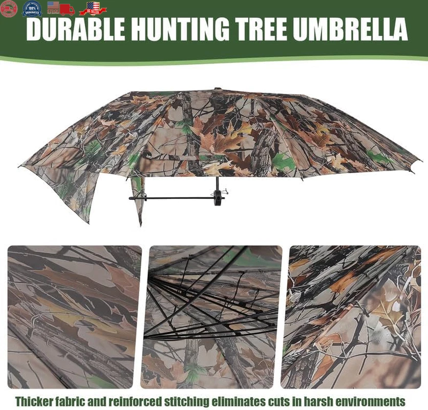 Tree Stand Umbrella, 58" Wide Camo Hunting Umbrella for Tree Stand, Weather-Resi - Image 2 of 4