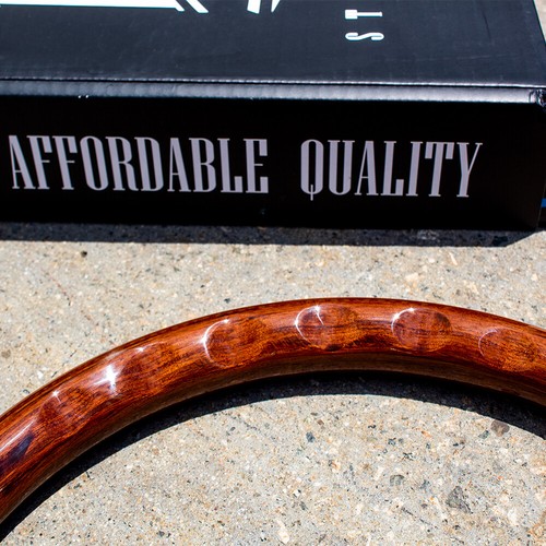 15" Chrome Steering Wheel Dark Wood Mahogany Grip Licensed Chevy Horn 6 Hole - Picture 4 of 5