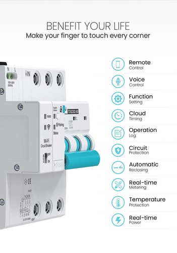 WIFI Power Metering Circuit Breaker Smart Life Timer Remote Control Automatic - Picture 8 of 24