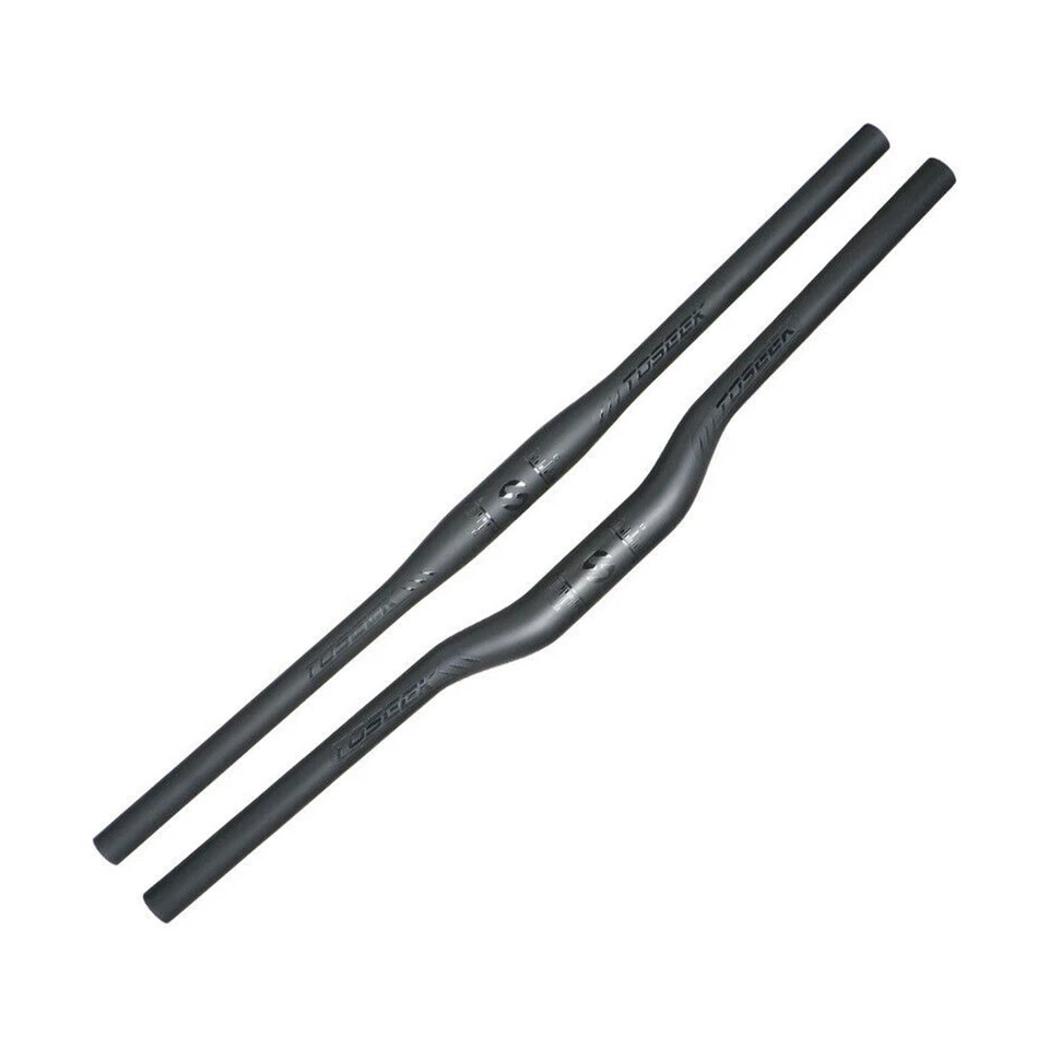 Guidão de bicicleta de fibra de carbono Ud 25,4 mm MTB barra plana riser 400-700 mm - Imagem 3 de 4