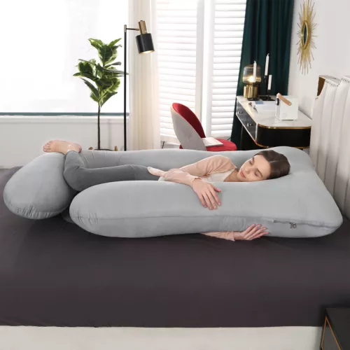 Pregnancy Pillow Full Body Maternity Women U/J-Shape Side Sleeper Support Pillow - Picture 113 of 129