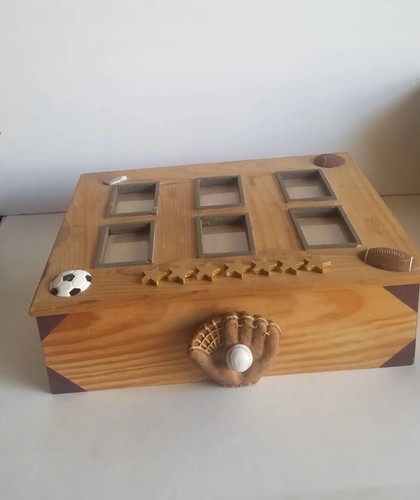 3 Shelf Sports Award Cabinet W/ 6 Picture Frame Door/ Picture Award Storage Box - Picture 21 of 21