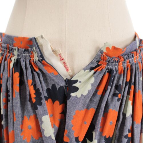 Marni NWT Daisies Party Chambray Skirt Size 44 US 8 in Blue/Orange/White Floral - Picture 4 of 10