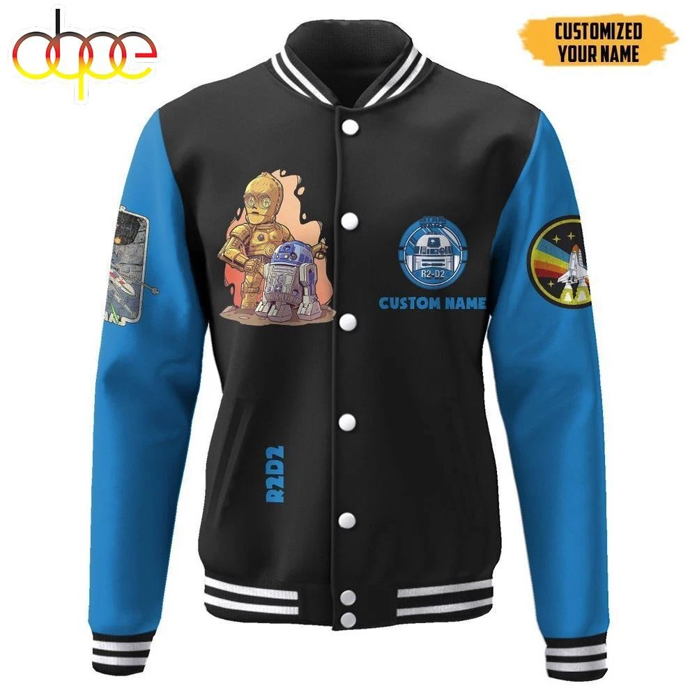 Star Wars R2D2 Custom Name Baseball Jacket