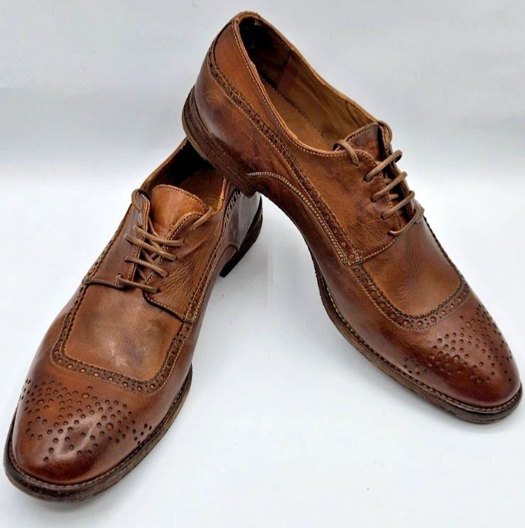 RARA scarpe Oxford Alexander McQueen da uomo in pelle marrone con lacci EU42 5 US9 5