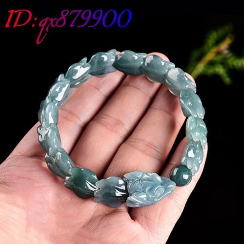 Brazalete Brazalete Azul Myanmar Jadeíta Dragón Natural Jade Birmano - Imagen 2 de 5