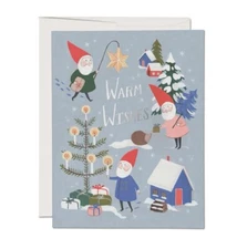 Holiday Gnomes greeting card. Box set of 8.