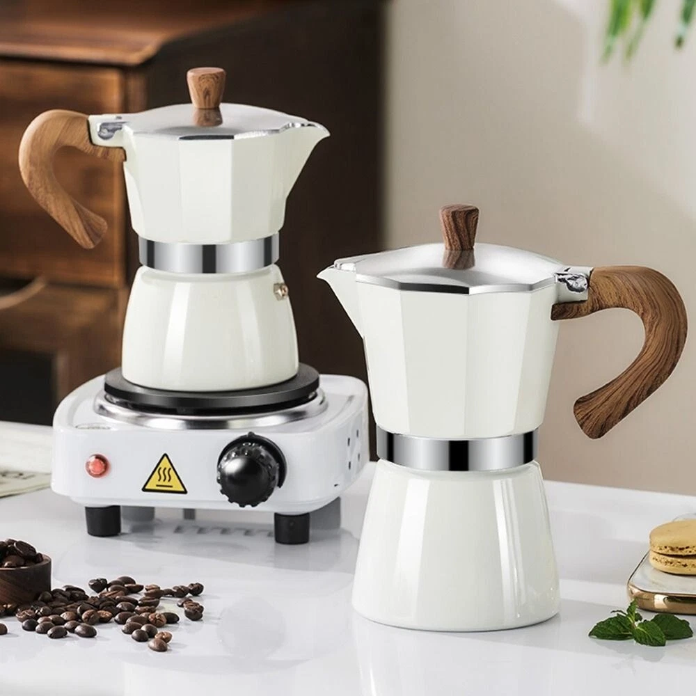 Moka Pot StoveTop Italian Coffee Maker 3/6 cups Percolator Mocha