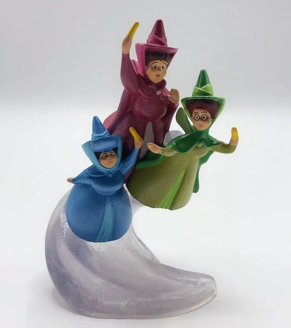 Disney Sleeping Beauty Fairy Godmother Flora Fauna Merryweather PVC Figure 3