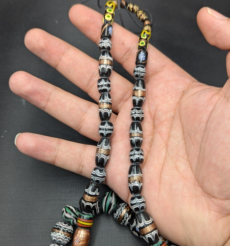 Floral Glass Vintage Venetian Style Beaded Necklace - Picture 10 of 21