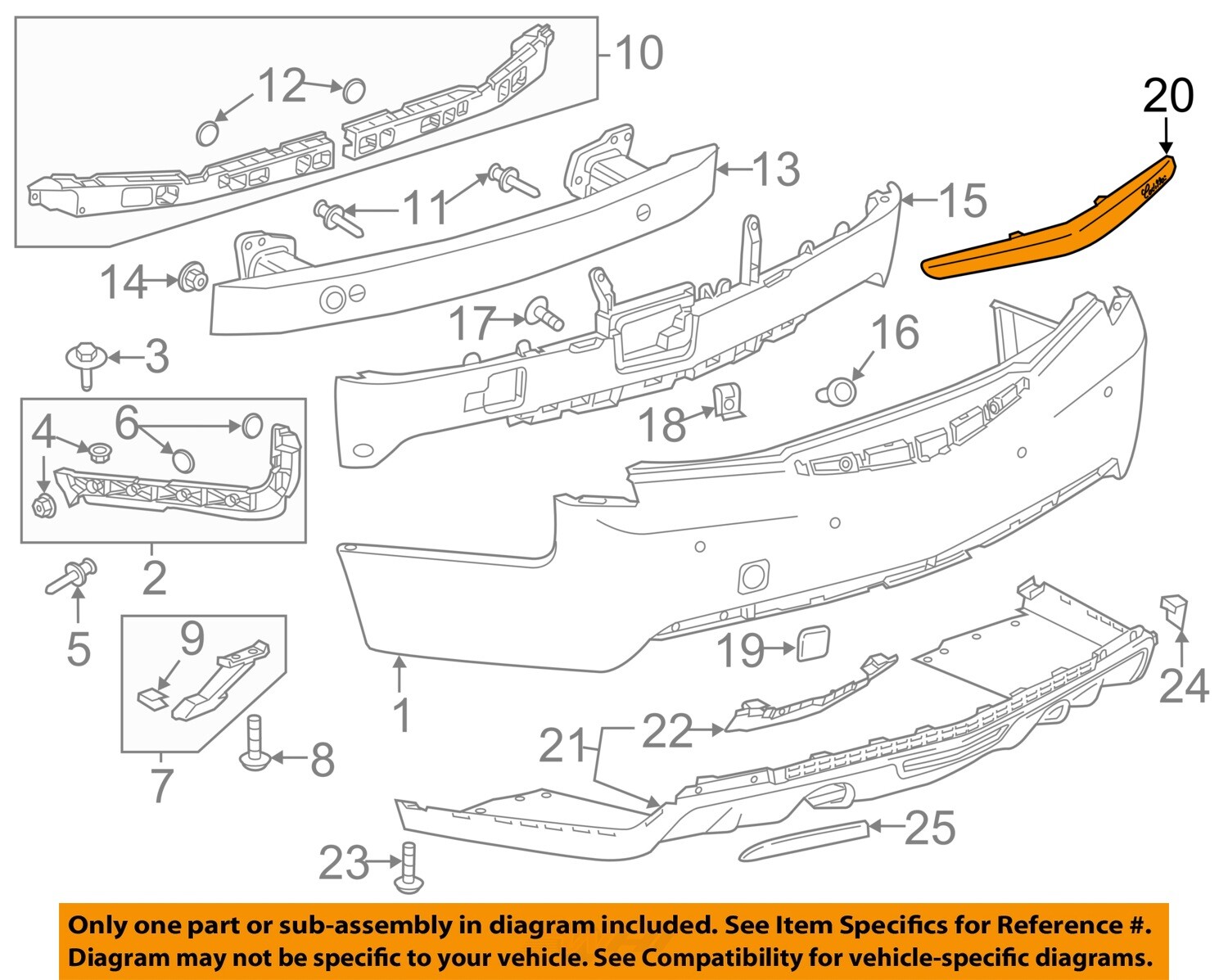 Cadillac GM OEM 13-16 ATS-Bumper Trim-Molding 20907953