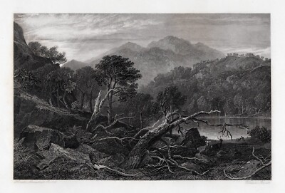 #ad #ad HORATIO MCCULLOCH 1800s Engraving quot;Scotland#x27;s Famous Trosachsquot; SIGNED Framed COA $289.00