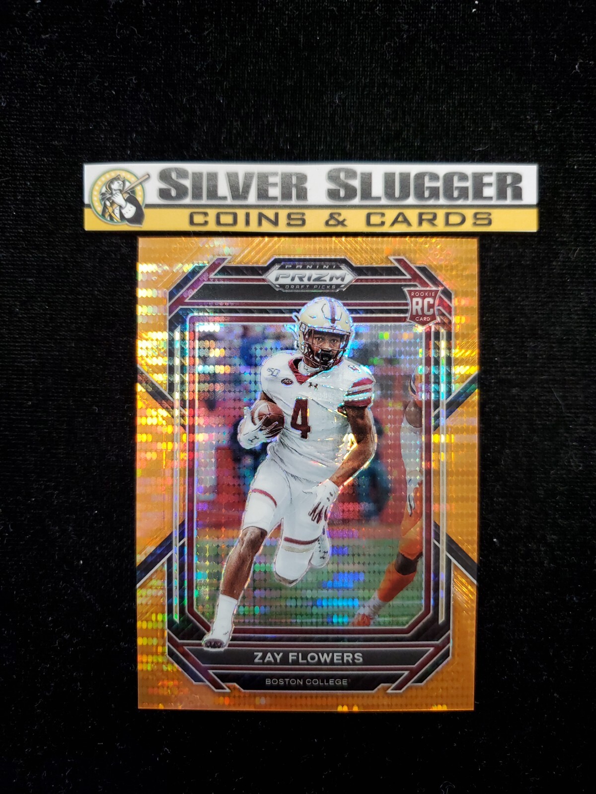 2023 Zay Flowers Panini Prizm Draft Picks Orange Pulsar /49 #143 RC Rookie Card