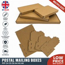 Royal Mail Large Letter Postal Mailing Boxes PIP C4 C5 C6 A4 A5 A6 Cardboard Box