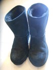 GIRLS BEAR PAW BLACK "ELLE" SUEDE FURRY SLIP-ON BOOTS SIZE 1 — photo 1