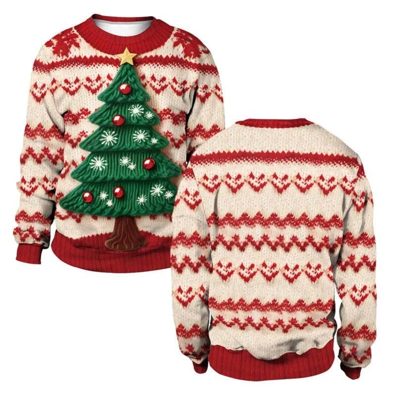 Ugly Christmas Sweater Imitation Sweater Design Sweatshirts Pullover Unisex