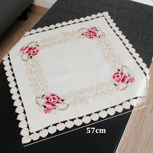 Bestickte Tischdecke Blumen Handarbeit Wohndeko Läufer Tisch Vintage - Bild 8 von 20