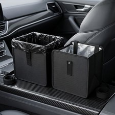 Car Trash Can Waterproof Hanging Garbage Bin for Auto Seat Backrest, 2 Pack Gray