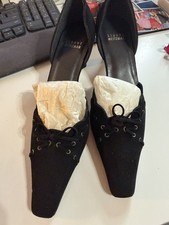 NEW Stuart Weitzman Black Suede Classic Heel Pumps Fashion Size 7.5 M