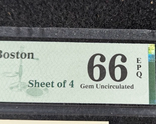 2003 A $10 FRN Boston 4 NOTE UNCUT SHEET GRADED 66 EPQ GEM UNC STAR Notes 4X10 - Image 4 of 4
