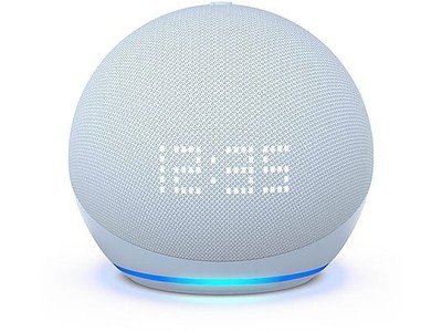 Amazon Echo Dot 5 Gen Mit Uhr LED Display Alexa Weiß Grau Blau OVP