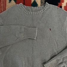 VTG Polo by Ralph Lauren Heavy Knit Sweater Size L Pale Olive Green Cotton