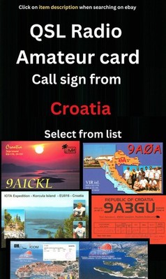 QSL Amateurfunkkarte - Kroatien - Zeichenruf aus Liste auswählen - F
