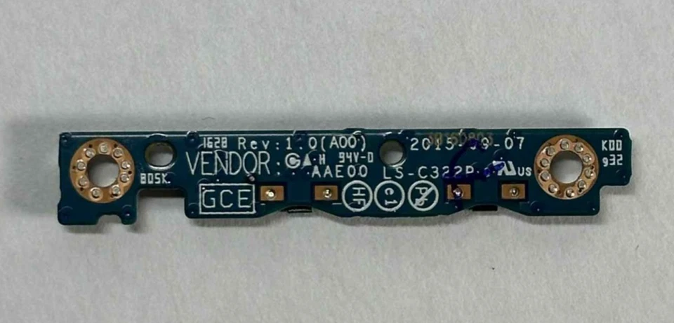 Conjunto de placa de botones de volumen genuino Dell Latitude 12 7275/XPS 12 9250 LS-C322P Foto 2 de 2