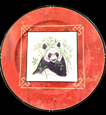 Lynn Chase Designs - Asian Views -The Giant Panda - 9 Inch Salad Plate