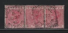 CYPRUS 1882/86 VICTORIA DIE I  1 PIASTRE STRIP OF 3 USED STAMPS