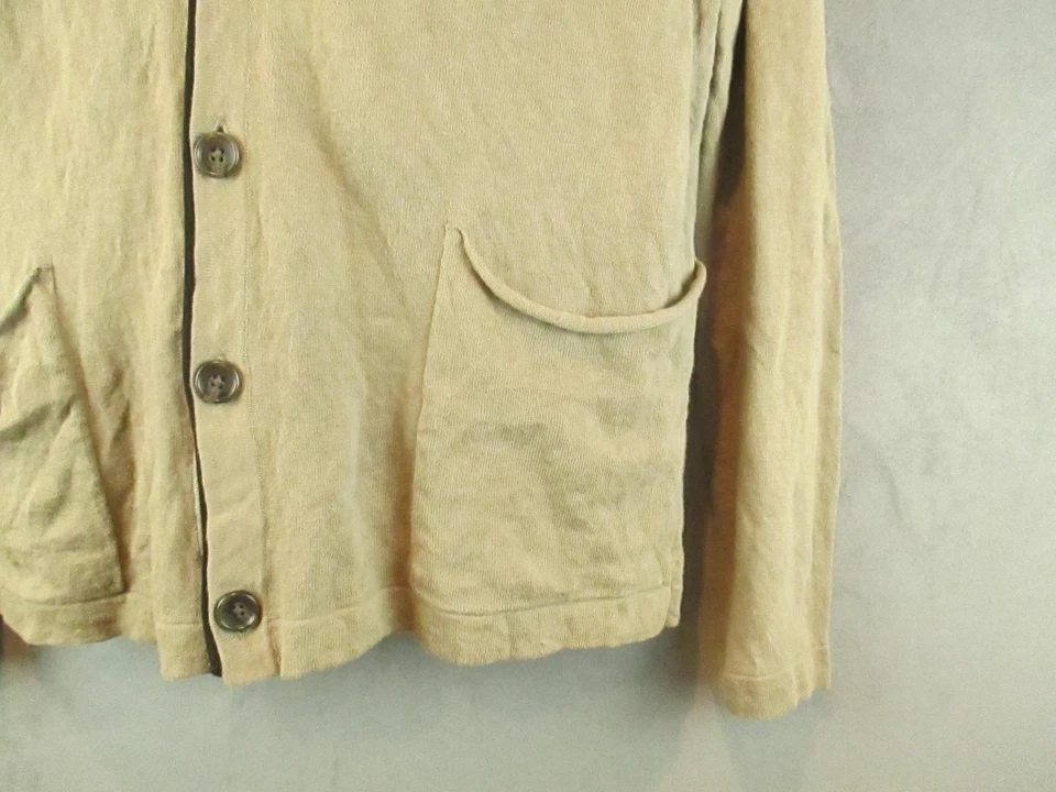 Cárdigan Suéter James Perse Para Hombre Pequeño Verde Oliva Botón Bolsillos Frontales MTK2171 Foto 3 de 4