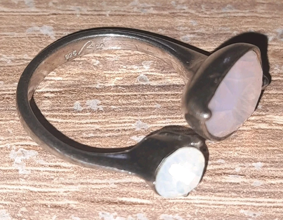 Konvolut 925er Silberringe mit echten Edelsteinen, Gr.18, teils neuwertig. - Bild 4 von 4