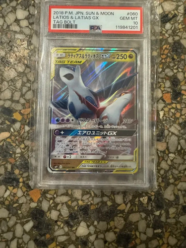 Pokemon Latios & Latias GX 060/095 PSA 10 Tag Bolt SM9