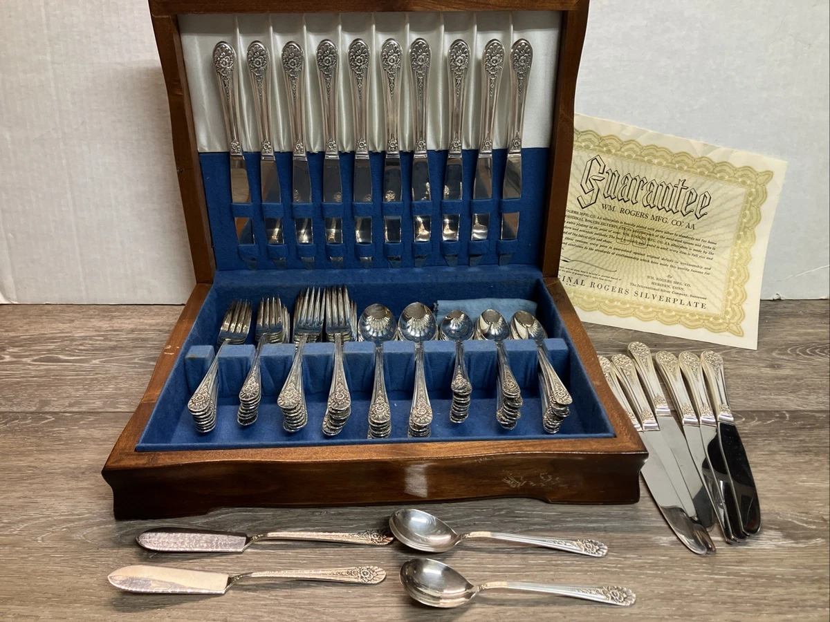 Wm. Rogers & Son Flatware-Set Antique US Silver-Plated Flatware