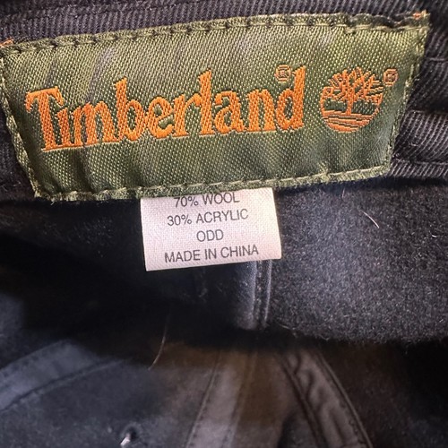 Vintage Timberland schwarz Wollmischung Baseballkappe braun Wildleder Krempe Logo verstellbar - Bild 4 von 10