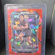 2023 Panini Prizm Draft Picks Amen Thompson Rookie Red Ice Basketball #4