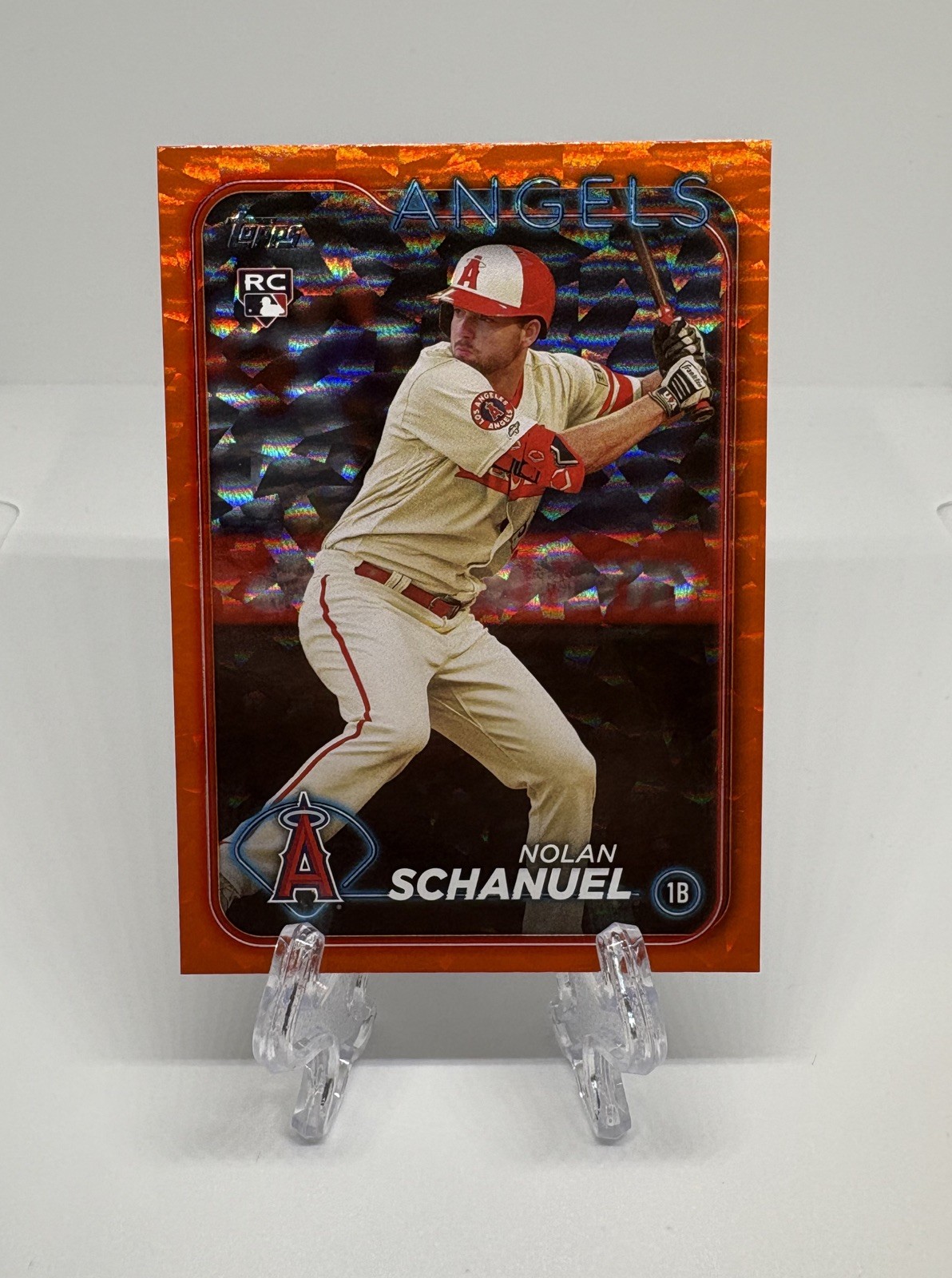 2024 Topps Series 1 Nolan Schanuel Rookie Orange Foil /299 SP Angels RC